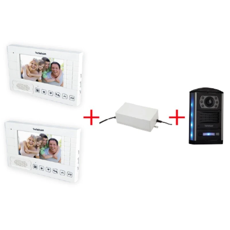 TYPHOON 7’’ Renkli Dokunmatik LCD Görüntülü Villa Kitler Obsidian(İkili)